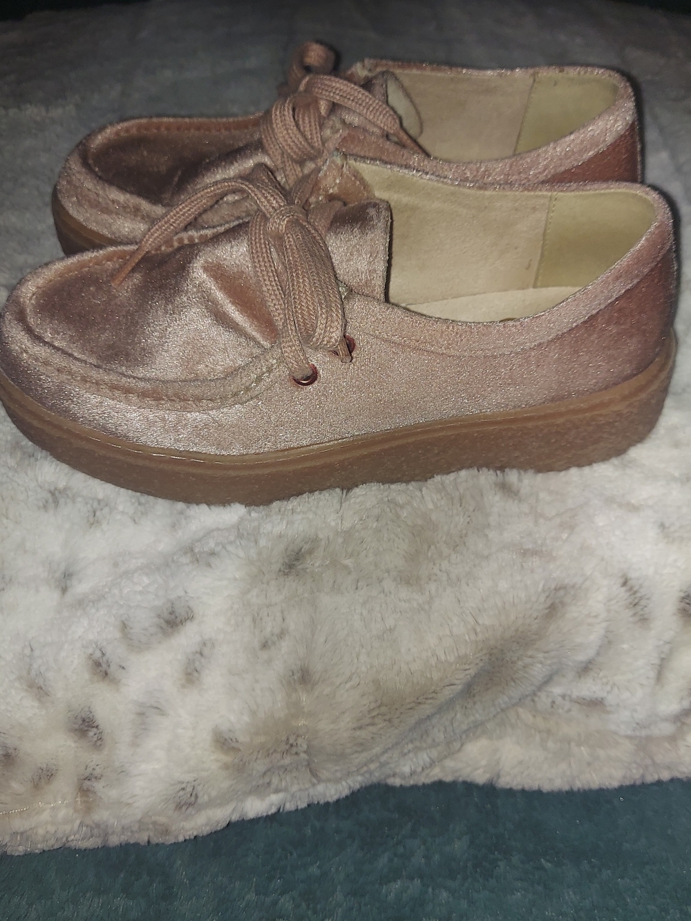 Dr. Scholl's Velvet Platform Lace-Up Shoes